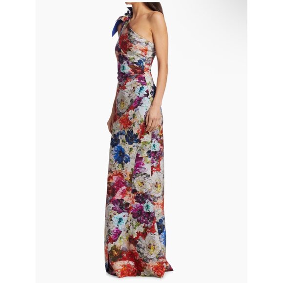Chiara Boni La Petite Robe Gosia Floral-One Shoulder Gown - Picture 3 of 8